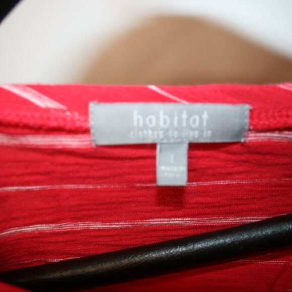 Habitat Clothes to Live in Lagenlook Red Stripe Top Size Large - Picture 3 of 4